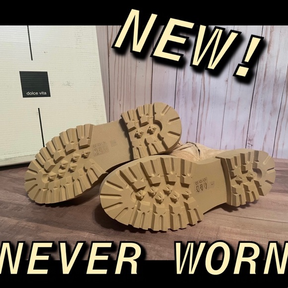 NEW in BOX Dolce Vita AVARI Dune Suede tan size 7 LEATHER combat Boots MSRP $160 - Picture 6 of 16
